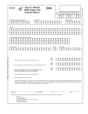 Detroit Utility Users Tax Annual Return