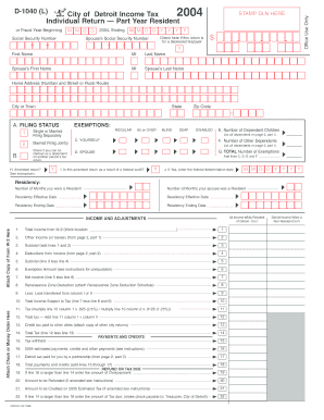 City of Detroit Income Tax Form D-1040(L)