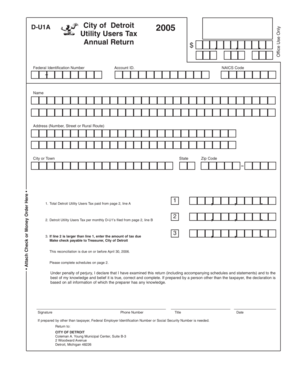 Detroit Utility Users Tax Annual Return