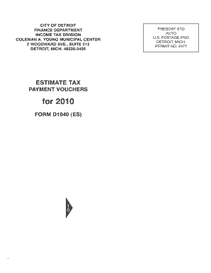 City of Detroit Estimated Income Tax Vouchers