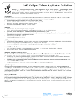 KidSport Grant Application