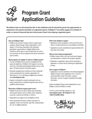 KidSport Program Grant Application