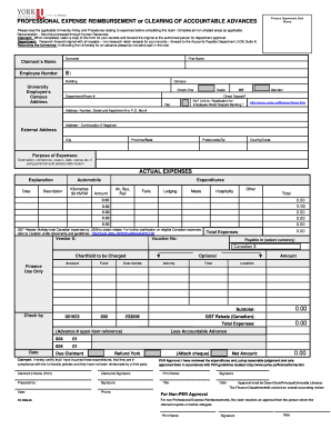 Professional Expense Reimbursement Form