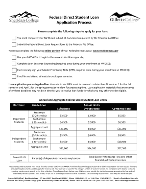 Federal Direct Student Loan Application Form