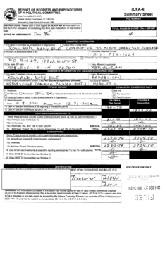 Indiana Campaign Finance Summary Sheet