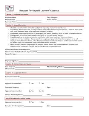 Request for Unpaid Leave of Absence