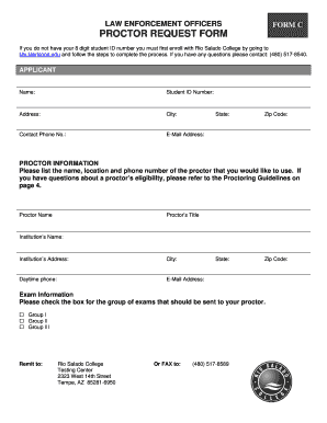 Law Enforcement Proctor Request Form