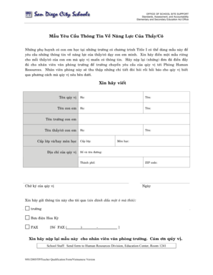 Title I Parent Teacher Qualification Form