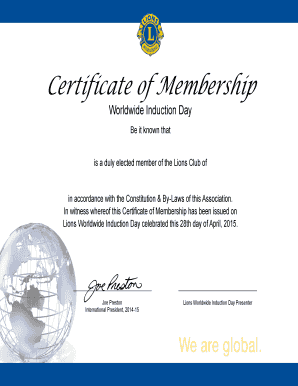 Certificate of Membership