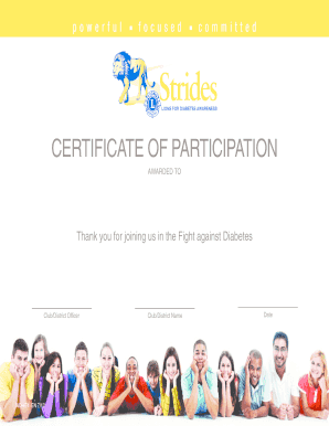 Certificate of Participation