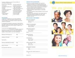 Lions Club Membership Application Form