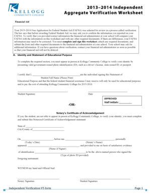 2013-2014 Independent Verification V5 Form