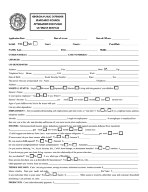 Georgia Public Defender Application Form