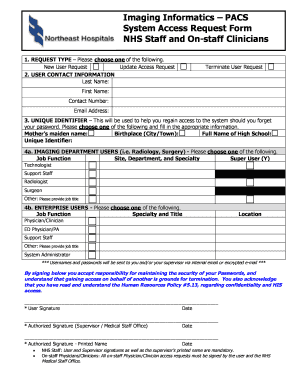 PACS System Access Request Form