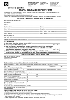 Travel Insurance Report Form