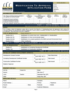 Development Application Modification Form