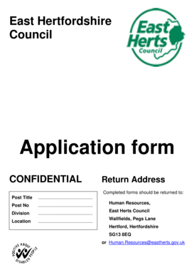East Herts Council Job Application Form