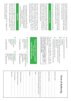 Housing Benefit Appointee Form