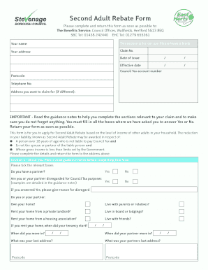 Second Adult Rebate Form