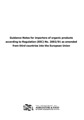 EU Organic Product Import Application Form