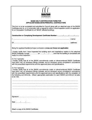 BASIX Self-Certification Form