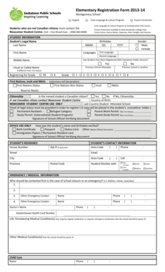 Elementary Registration Form