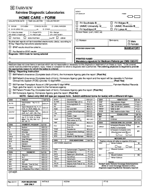 Home Care Collection Form