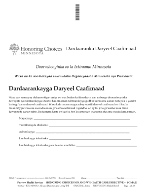 Honoring Choices MN and WI Health Care Directive