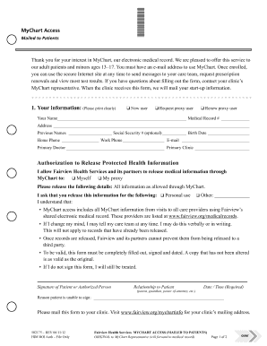 MyChart Access Authorization Form