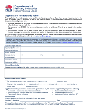 Crown Land Tenure Hardship Relief Application