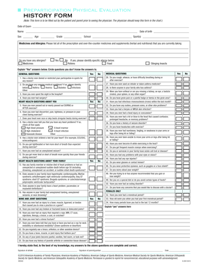 Preparticipation Physical Evaluation Form
