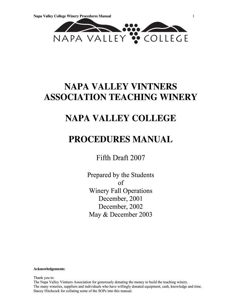 napa valley college winery Preview on Page 1.