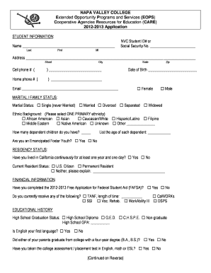 NAPA VALLEY COLLEGE. ED 524-B Form - Part 2, Project Status Chart for Grant Performance Report - napavalley