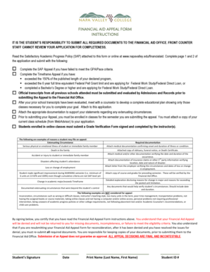 Financial Aid Appeal Form