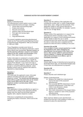 UK Advertisement Consent Application