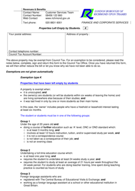 UK Student Council Tax Exemption Form