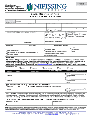 Course Registration Form