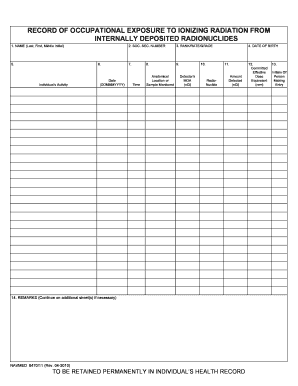 Record of Occupational Exposure to Ionizing Radiation