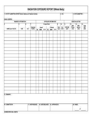 Radiation Exposure Report Form