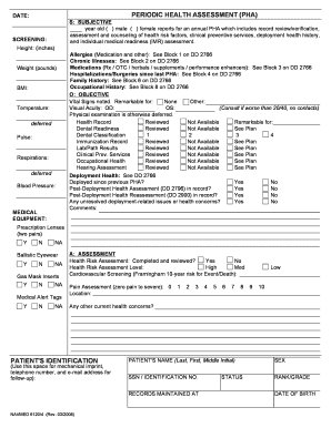 Periodic Health Assessment Form