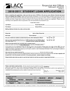 Student Loan Application