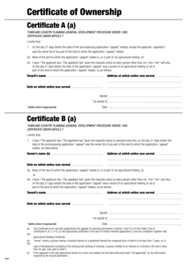 UK Certificate of Ownership for Planning Permission