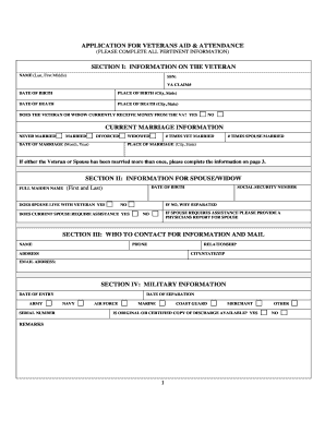 Veterans Aid & Attendance Application