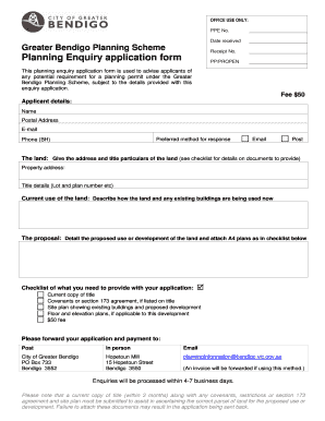 Planning Enquiry Application Form