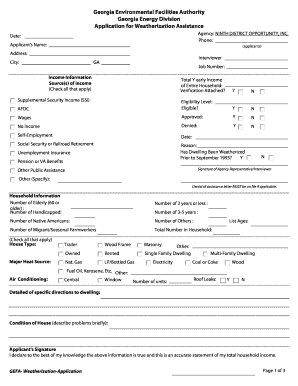 Georgia Weatherization Assistance Application