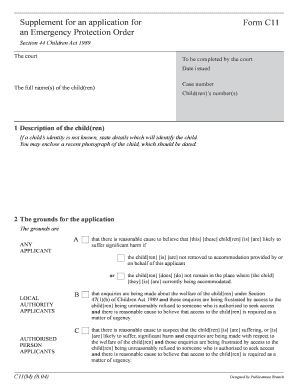 Emergency Protection Order Form C11