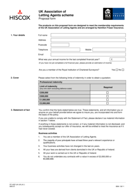 UK Association of Letting Agents Scheme Proposal Form