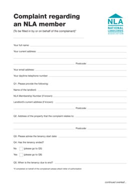 NLA Complaint Form