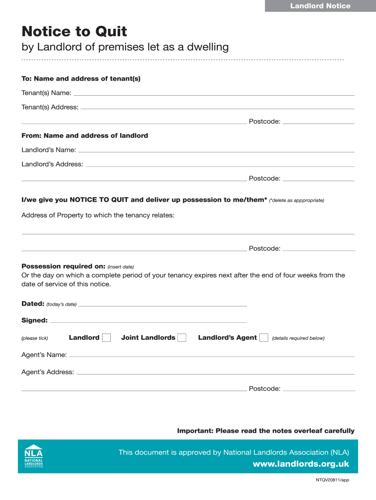 Notice To Quit Template Uk - Fill Online, Printable, Fillable For notice to terminate a lodger agreement template
