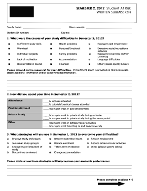 Student At Risk Form